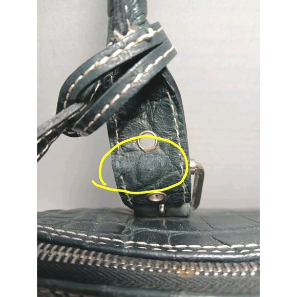 VTG Dooney & Bourke Bayou Croc Embossed Leather Shoulder Satchel Handbag - Picture 11 of 11